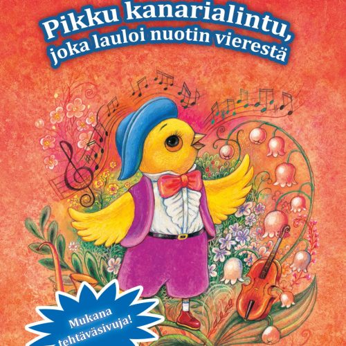 Pikku kanarialintu joka lauloi nuotin vierestä