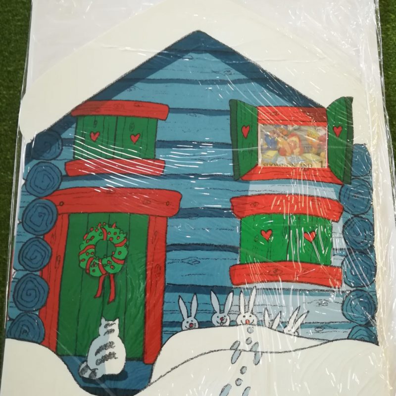 Joulukortti + 9 joulupostimerkkiä -pakkaus