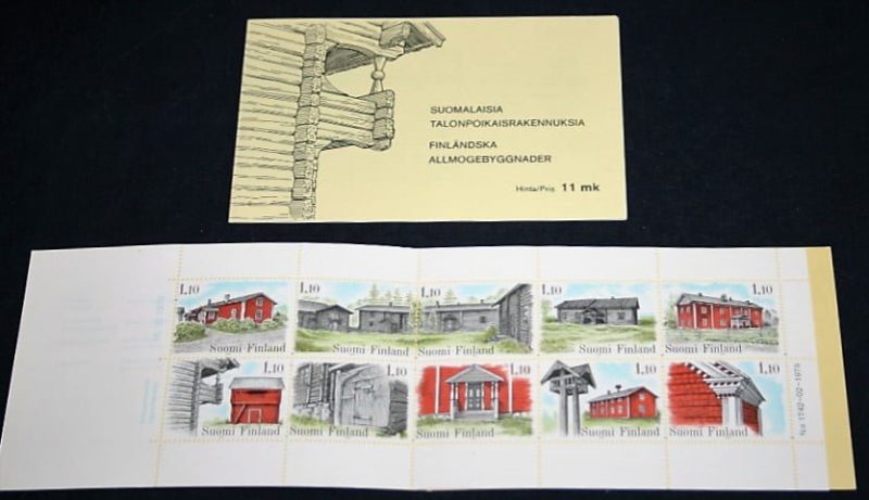 Suomalaisia talonpoikaisrakennuksia, postimerkkivihko, Suomi 1979