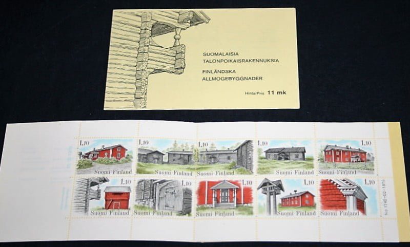 Suomalaisia talonpoikaisrakennuksia, postimerkkivihko, Suomi 1979