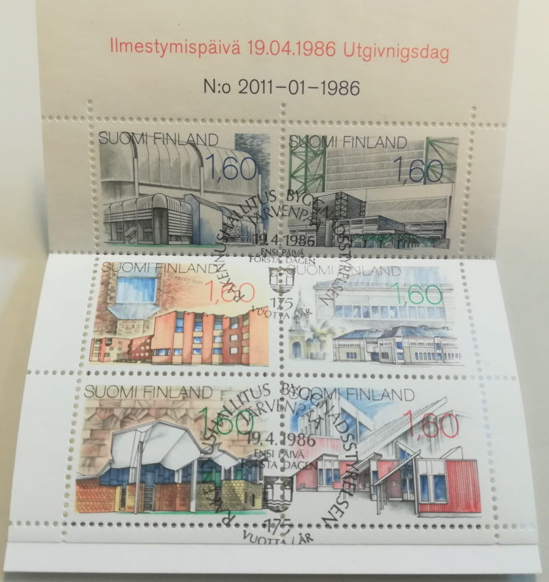 Uutta suomalaista arkkitehtuuria, postimerkkivihko, Suomi 1986, leimattu - Image 2