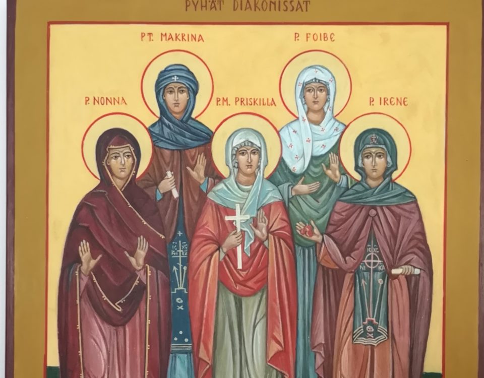 Pyhien diakonissojen ikoni Lintulan luostarissa sisariston tiloissa